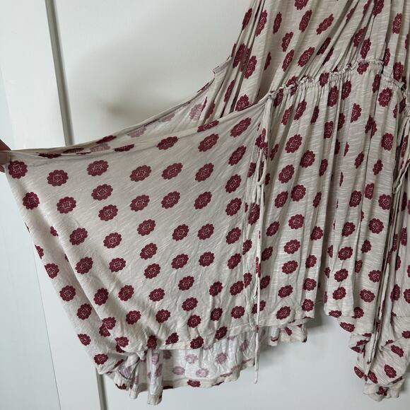 Free People We The Free Dress Womens Medium Red Floral Loose Fit Pockets Beachy - Picture 6 of 7